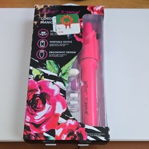 Betsey Johnson Bright Pink Cordless Manicure Kit with Floral Box
